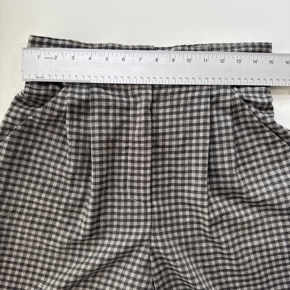 Vintage NWT Chaus Pleated High Waist Tapered Pants Gray Gingham 80s Size 12 - Picture 14 of 16